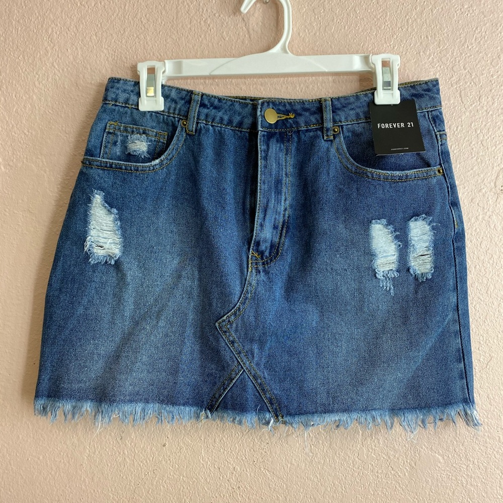 Jean ripped skirt